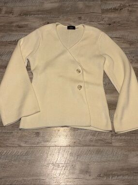 VICI Cream Knit Wrap V-Neck Sweater